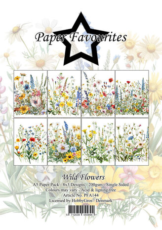 Paper Favourites Wild Flowers A5 Paper Pack (PFA144)