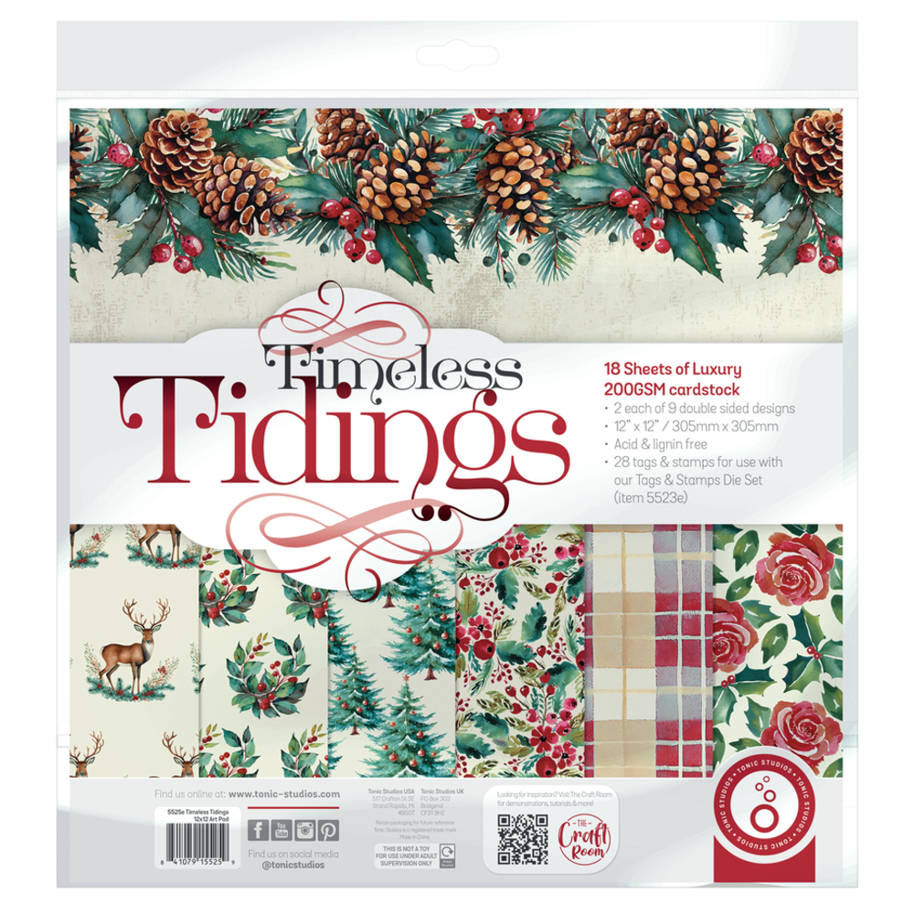 Tonic Studios Timeless Tidings 12x12 Inch Luxury Cardstock (5525E) Tonic Studios Timeless Tidings 12x12 Inch Luxury Cardstock (5525E)
