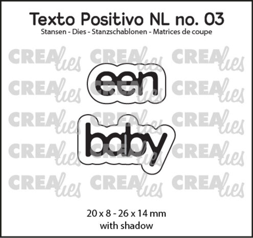 Crealies Texto Positivo Dies Een Baby (POSNL03) Crealies Texto Positivo Dies Een Baby (POSNL03)