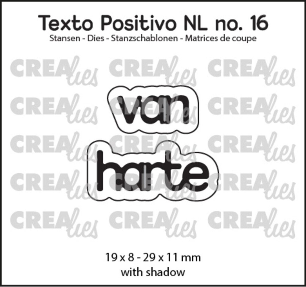Crealies Texto Positivo Dies Van Harte (POSNL16)