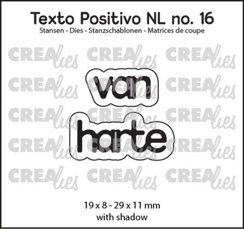 Crealies Texto Positivo Dies Van Harte (POSNL16)