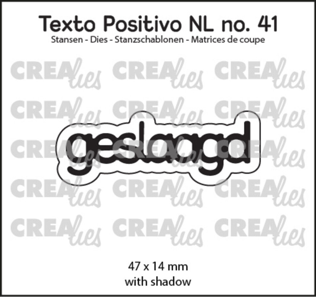Crealies Texto Positivo Dies Geslaagd (POSNL41)