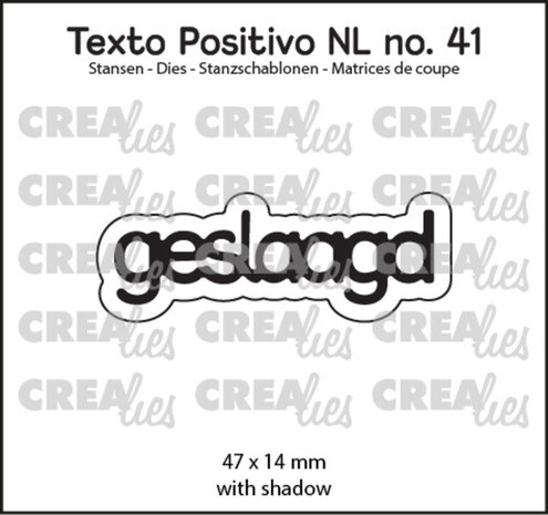 Crealies Texto Positivo Dies Geslaagd (POSNL41)