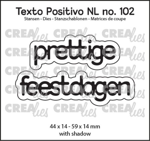 Crealies Texto Positivo Dies Prettige Feestdagen (POSNL102) Crealies Texto Positivo Dies Prettige Feestdagen (POSNL102)