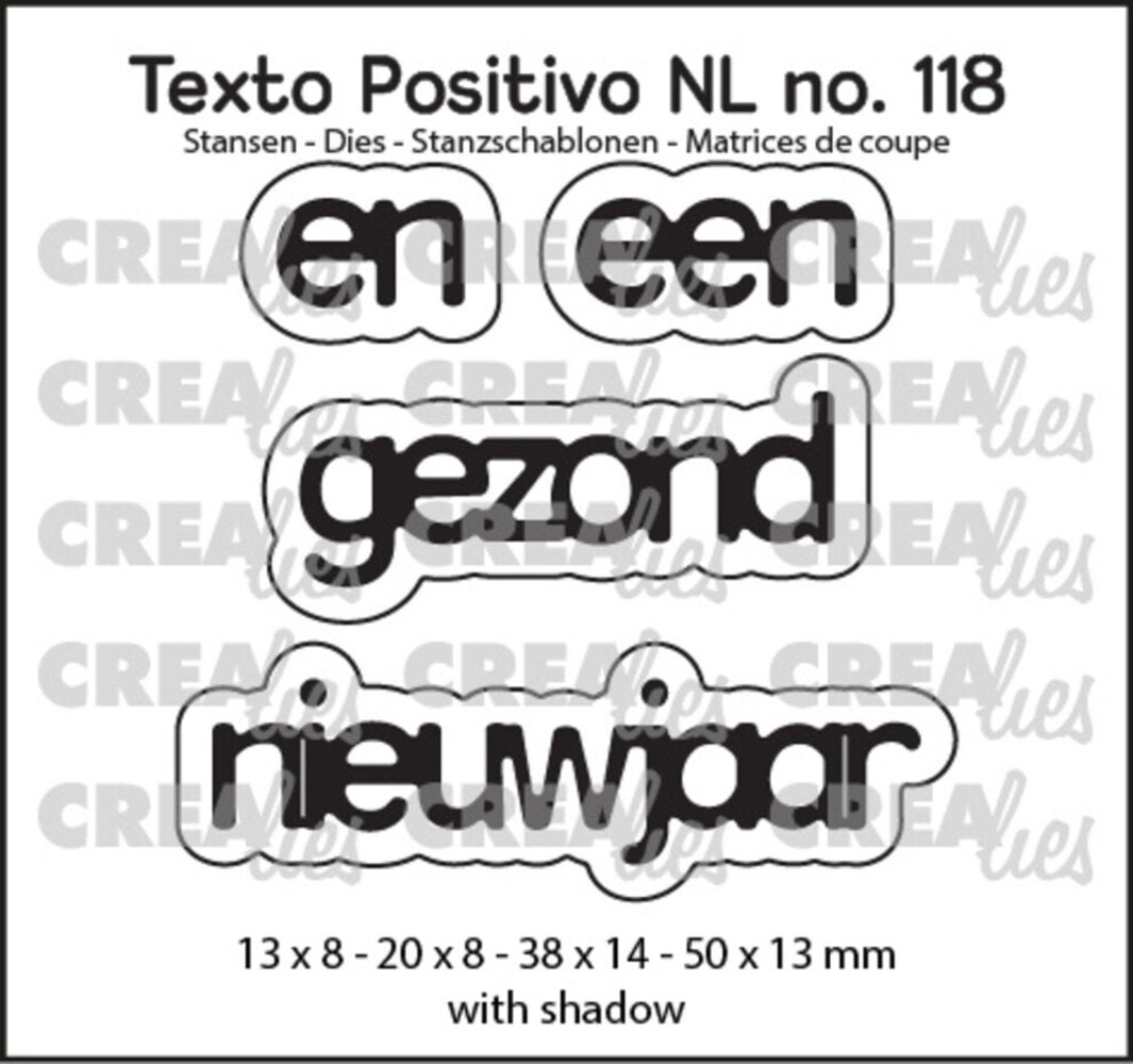 Crealies Texto Positivo Dies En Een Gezond Nieuwjaar (POSNL118)