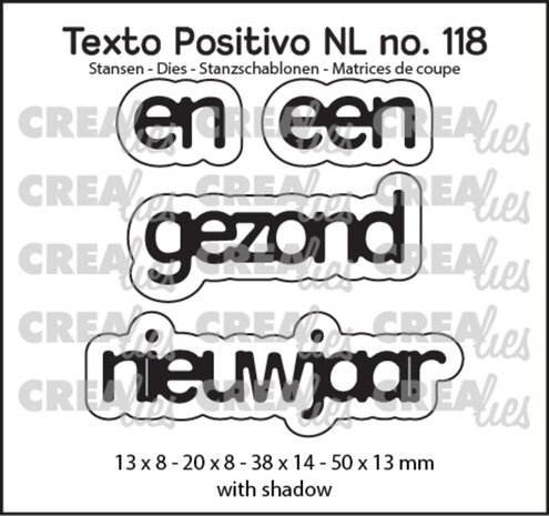 Crealies Texto Positivo Dies En Een Gezond Nieuwjaar (POSNL118)