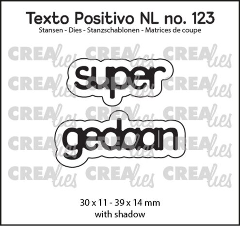 Crealies Texto Positivo Dies Super Gedaan (POSNL123) Crealies Texto Positivo Dies Super Gedaan (POSNL123)