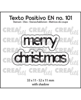 Crealies Texto Positivo Dies Merry Christmas (POSEN101)