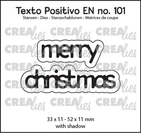 Crealies Texto Positivo Dies Merry Christmas (POSEN101)