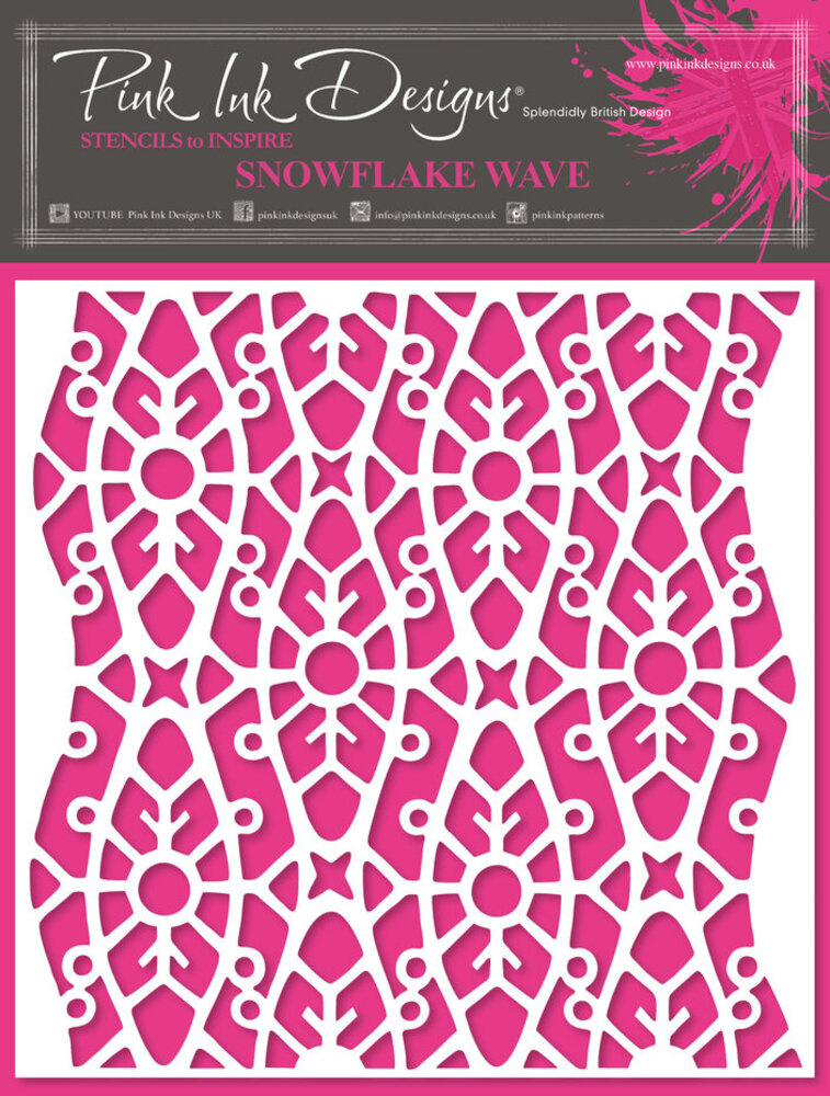 Pink Ink Designs Snowflake Wave 7x7 Inch Masking Stencil (PINKST026) Pink Ink Designs Snowflake Wave 7x7 Inch Masking Stencil (PINKST026)