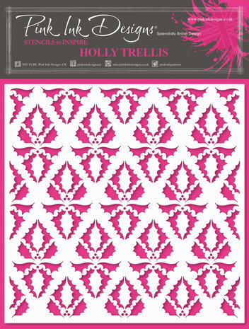 Pink Ink Designs Holly Trellis 7x7 Inch Masking Stencil (PINKST027)