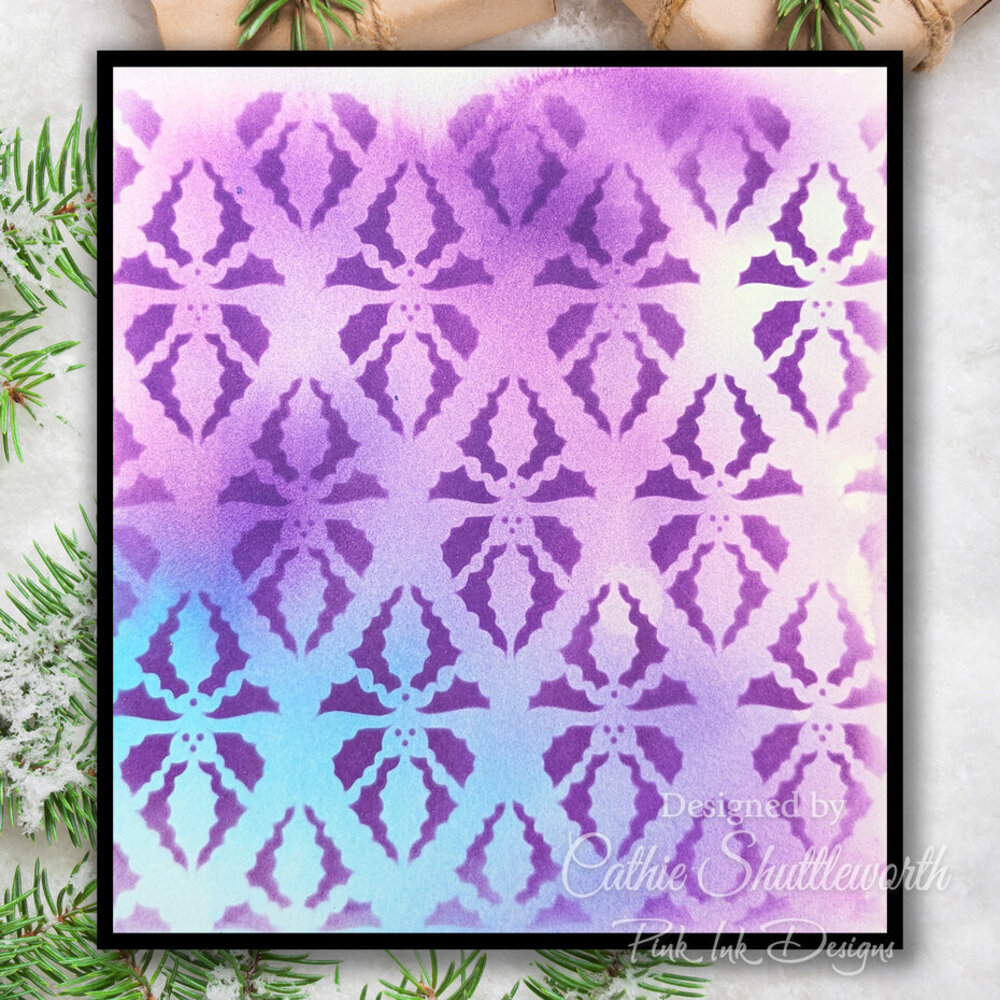 Pink Ink Designs Holly Trellis 7x7 Inch Masking Stencil (PINKST027)