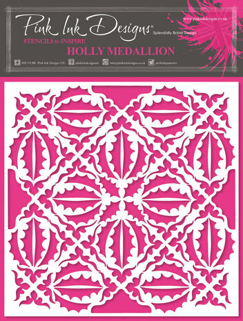 Pink Ink Designs Holly Medallion 7x7 Inch Masking Stencil (PINKST028) Pink Ink Designs Holly Medallion 7x7 Inch Masking Stencil (PINKST028)