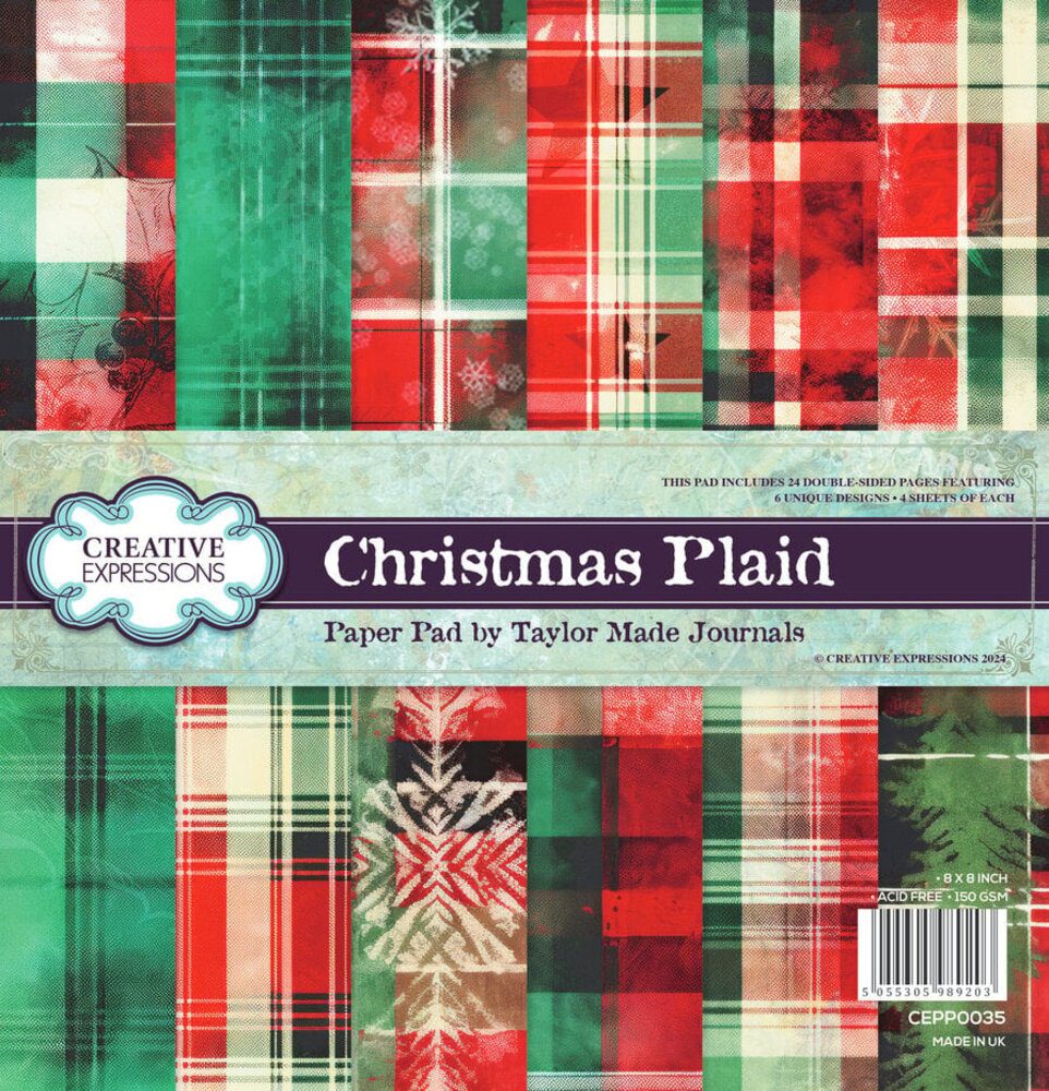 Creative Expressions Christmas Plaid 8x8 Inch Paper Pad (CEPP0035) Creative Expressions Christmas Plaid 8x8 Inch Paper Pad (CEPP0035)