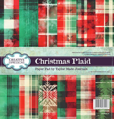 Creative Expressions Christmas Plaid 8x8 Inch Paper Pad (CEPP0035) Creative Expressions Christmas Plaid 8x8 Inch Paper Pad (CEPP0035)