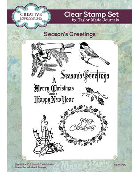 Creative Expressions Taylor Made Journals A5 Clear Stamp Season's Greetings (CEC1105) Creative Expressions Taylor Made Journals A5 Clear Stamp Season's Greetings (CEC1105)
