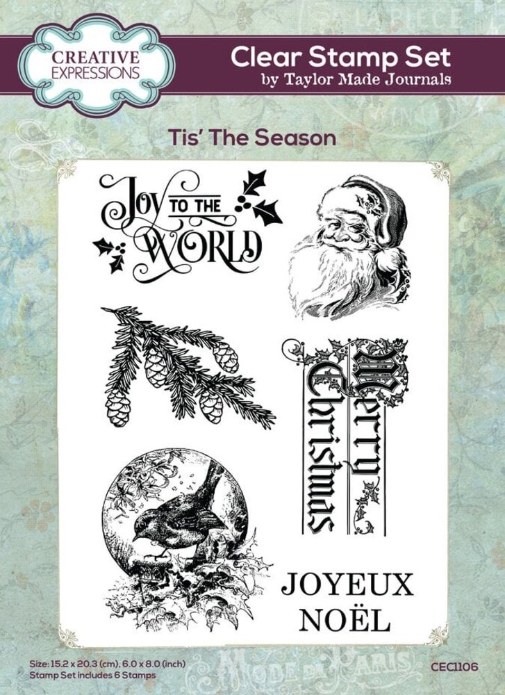 Creative Expressions Taylor Made Journals A5 Clear Stamp Tis' The Season (CEC1106)