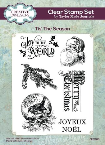 Creative Expressions Taylor Made Journals A5 Clear Stamp Tis' The Season (CEC1106)