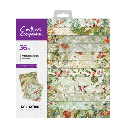 Crafter's Companion Winter Berries 12x12 Inch Paper Pad (CC-PAD12-WIBE) Crafter's Companion Winter Berries 12x12 Inch Paper Pad (CC-PAD12-WIBE)