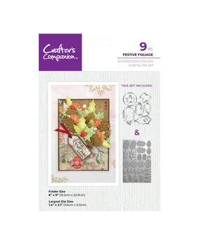 Crafter's Companion Festive Foliage 3D Embossing Folder & Die (CC-3DEF9-MD-FEFO) Crafter's Companion Festive Foliage 3D Embossing Folder & Die (CC-3DEF9-MD-FEFO)