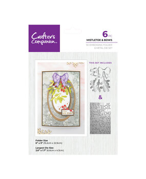 Crafter's Companion Mistletoe & Bows 3D Embossing Folder & Die (CC-3DEF9-MD-MIBO)