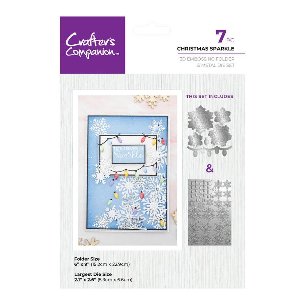 Crafter's Companion Christmas Sparkle 3D Embossing Folder & Die (CC-3DEF9-MD-CHSP) Crafter's Companion Christmas Sparkle 3D Embossing Folder & Die (CC-3DEF9-MD-CHSP)