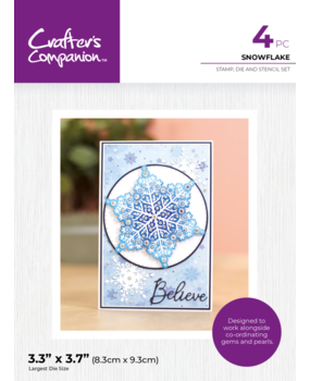 Crafter's Companion Snowflake Stamp, Die & Stencil (CC-STD-STEN-SNF) Crafter's Companion Snowflake Stamp, Die & Stencil (CC-STD-STEN-SNF)