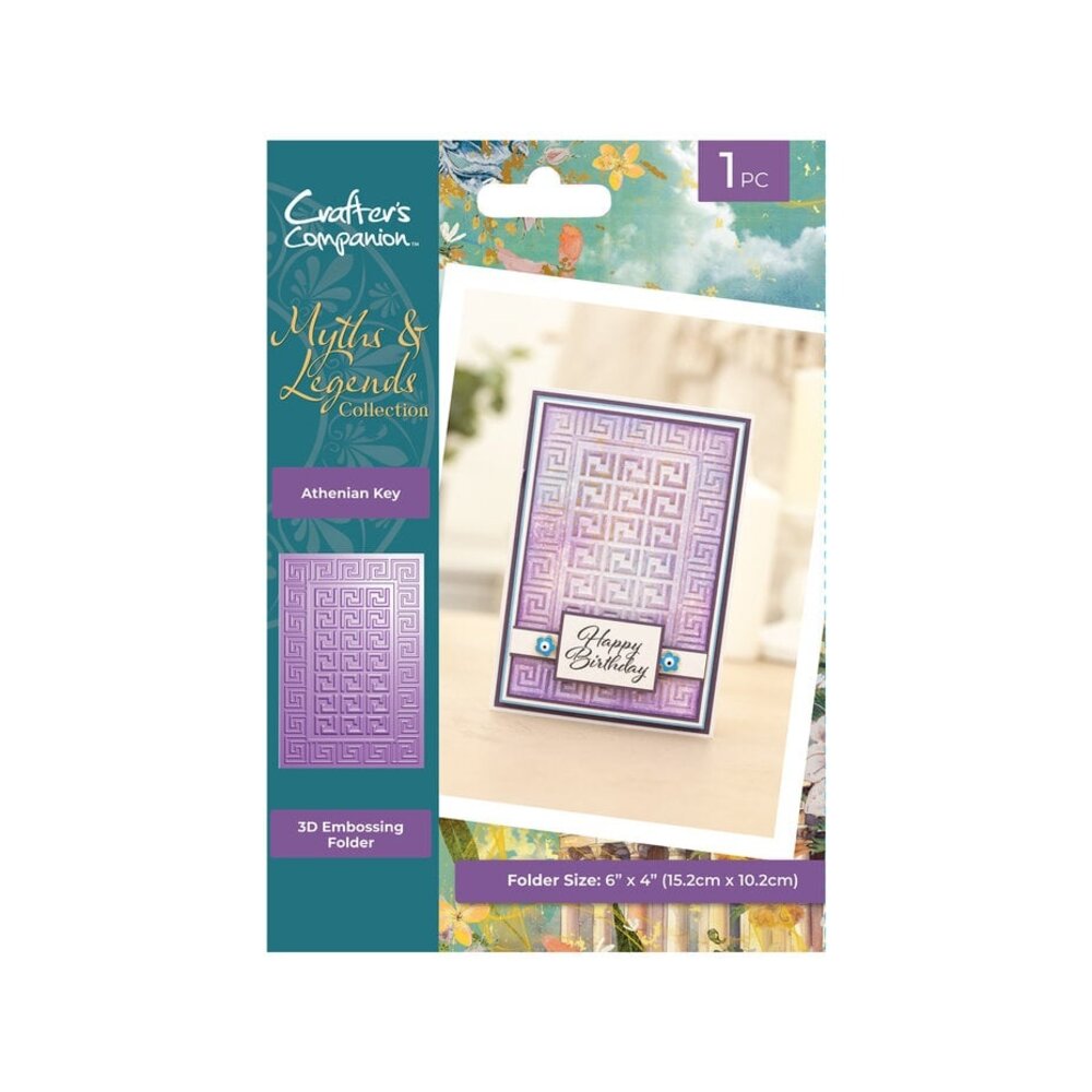 Crafter's Companion Myths & Legends 3D Embossing Folder Athenian Key (ML-3D-EF4-ATKE) Crafter's Companion Myths & Legends 3D Embossing Folder Athenian Key (ML-3D-EF4-ATKE)