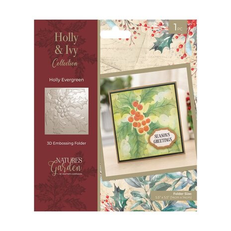 Crafter's Companion Holly & Ivy 3D Embossing Folder Holly Evergreen (NG-HAI-EF5.5-3D-HOEV) Crafter's Companion Holly & Ivy 3D Embossing Folder Holly Evergreen (NG-HAI-EF5.5-3D-HOEV)