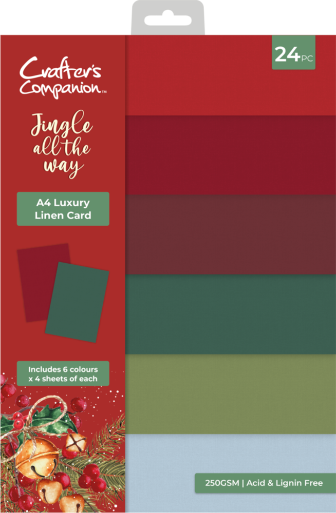 Crafter's Companion Jingle All The Way A4 Luxury Linen Card Pack (JATW-LINEN-A4) Crafter's Companion Jingle All The Way A4 Luxury Linen Card Pack (JATW-LINEN-A4)