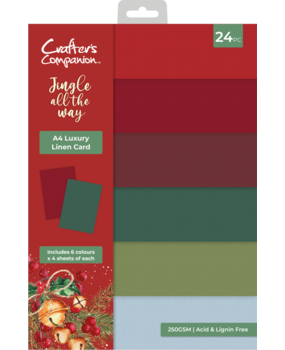 Crafter's Companion Jingle All The Way A4 Luxury Linen Card Pack (JATW-LINEN-A4) Crafter's Companion Jingle All The Way A4 Luxury Linen Card Pack (JATW-LINEN-A4)