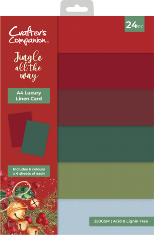 Crafter's Companion Jingle All The Way A4 Luxury Linen Card Pack (JATW-LINEN-A4) Crafter's Companion Jingle All The Way A4 Luxury Linen Card Pack (JATW-LINEN-A4)
