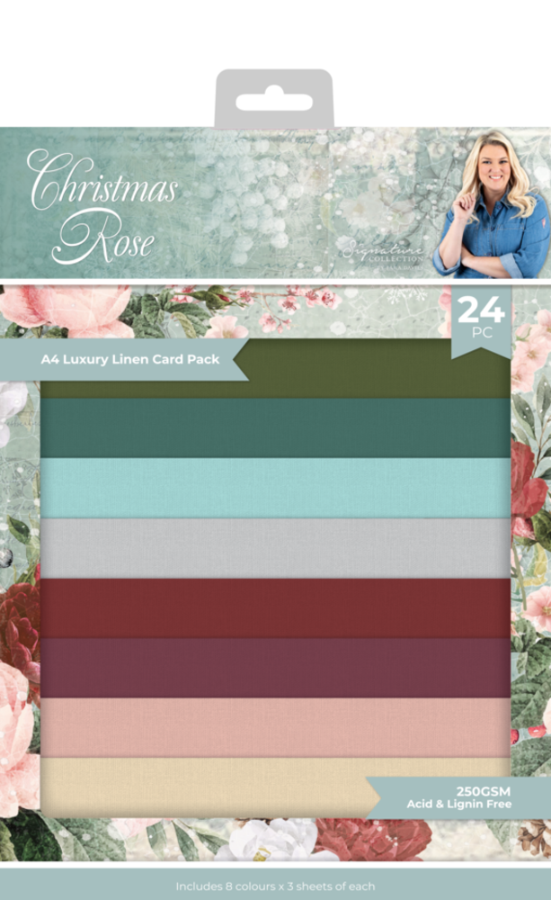Crafter's Companion Christmas Rose A4 Luxury Linen Card Pack (S-CR-LINEN-A4) Crafter's Companion Christmas Rose A4 Luxury Linen Card Pack (S-CR-LINEN-A4)