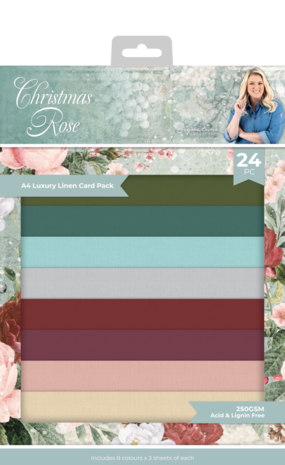 Crafter's Companion Christmas Rose A4 Luxury Linen Card Pack (S-CR-LINEN-A4) Crafter's Companion Christmas Rose A4 Luxury Linen Card Pack (S-CR-LINEN-A4)
