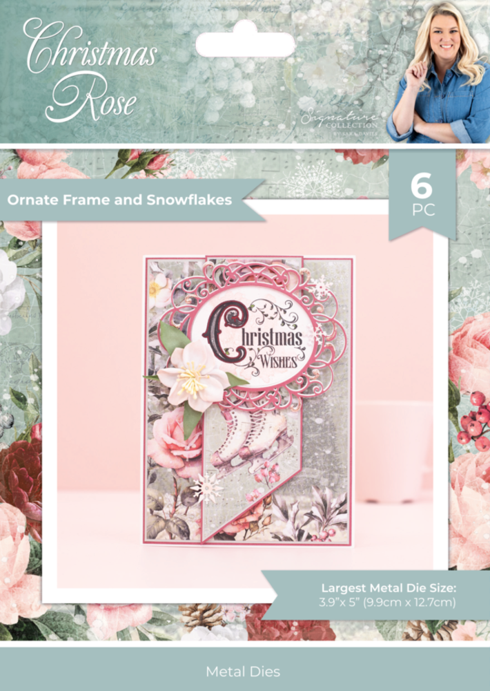 Crafter's Companion Christmas Rose Dies Ornate Frame and Snowflakes (S-CR-MD-OFSN)