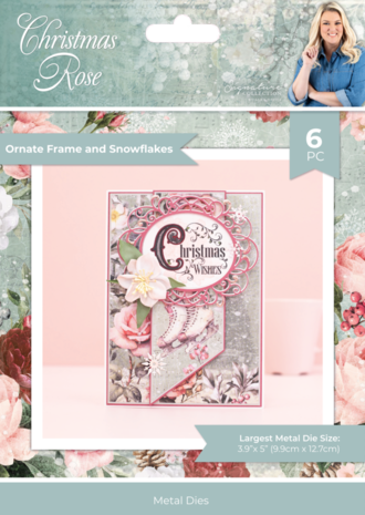 Crafter's Companion Christmas Rose Dies Ornate Frame and Snowflakes (S-CR-MD-OFSN)
