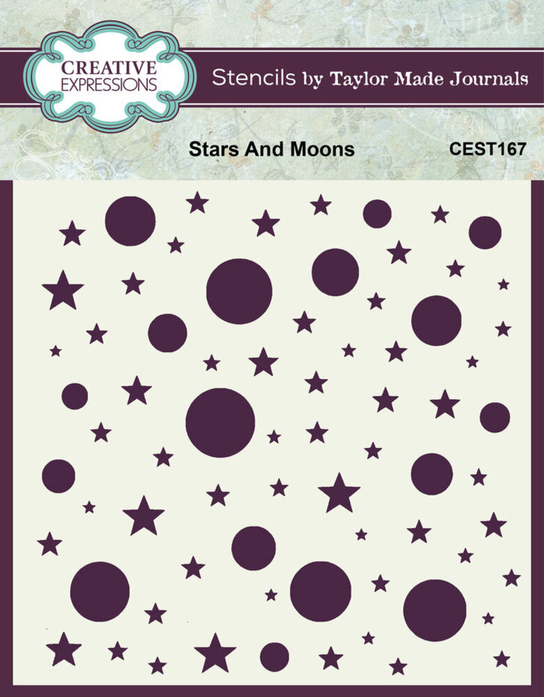 Creative Expressions Stars And Moons 6x6 Inch Stencil (CEST167) Creative Expressions Stars And Moons 6x6 Inch Stencil (CEST167)