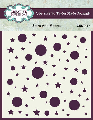 Creative Expressions Stars And Moons 6x6 Inch Stencil (CEST167) Creative Expressions Stars And Moons 6x6 Inch Stencil (CEST167)