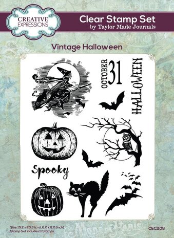 Creative Expressions Taylor Made Journals A5 Clear Stamp Vintage Halloween (CEC1108) Creative Expressions Taylor Made Journals A5 Clear Stamp Vintage Halloween (CEC1108)