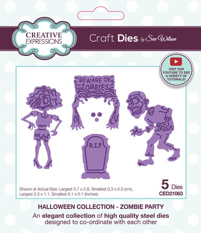 Creative Expressions Sue Wilson Craft Die Zombie Party (CED21063) Creative Expressions Sue Wilson Craft Die Zombie Party (CED21063)
