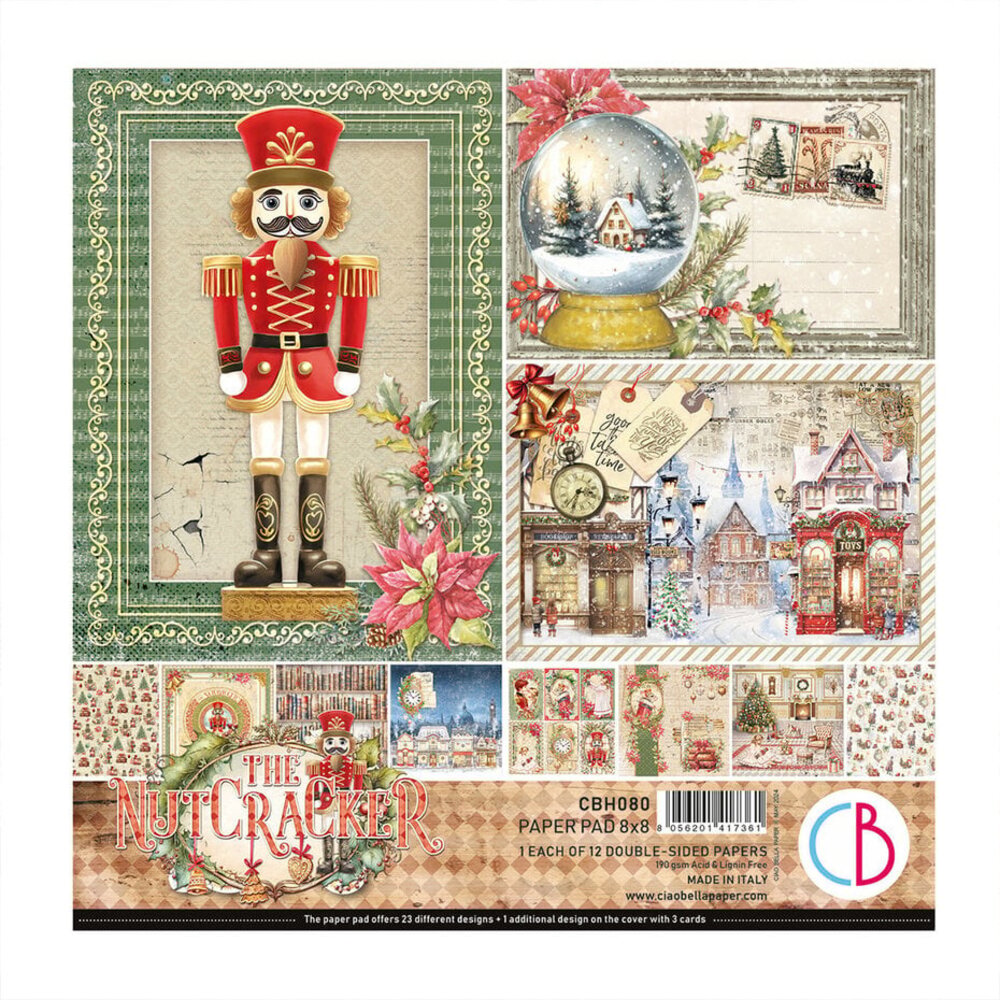 Ciao Bella Papercrafting The Nutcracker 8x8 Inch Paper Pad (CBH080) Ciao Bella Papercrafting The Nutcracker 8x8 Inch Paper Pad (CBH080)