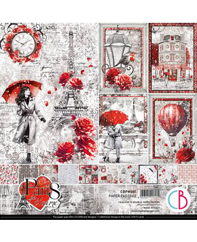 Ciao Bella Papercrafting Paris Je t'aime 12x12 Inch Paper Pad (CBPM081)
