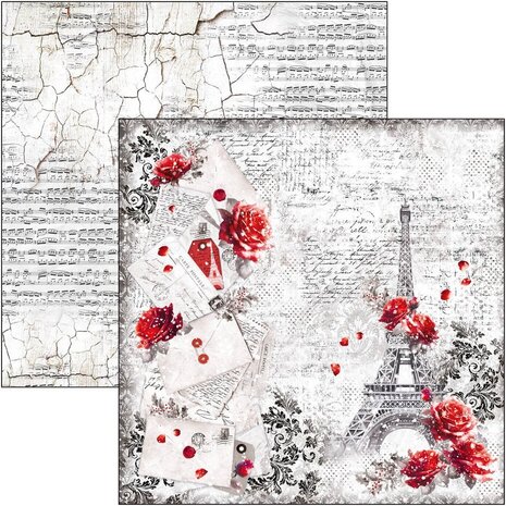 Ciao Bella Papercrafting Paris Je t'aime 12x12 Inch Paper Pad (CBPM081)