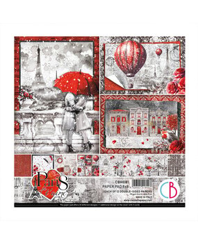Ciao Bella Papercrafting Paris Je t'aime 8x8 Inch Paper Pad (CBH081) Ciao Bella Papercrafting Paris Je t'aime 8x8 Inch Paper Pad (CBH081)