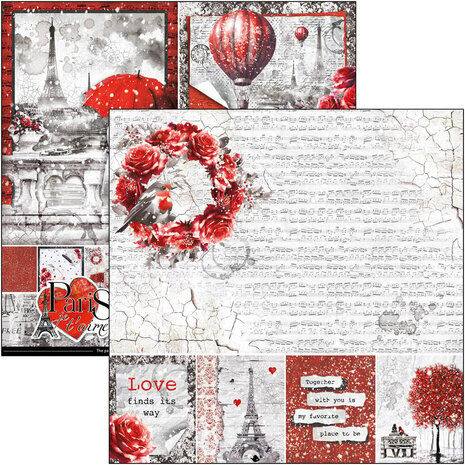 Ciao Bella Papercrafting Paris Je t'aime 8x8 Inch Paper Pad (CBH081) Ciao Bella Papercrafting Paris Je t'aime 8x8 Inch Paper Pad (CBH081)