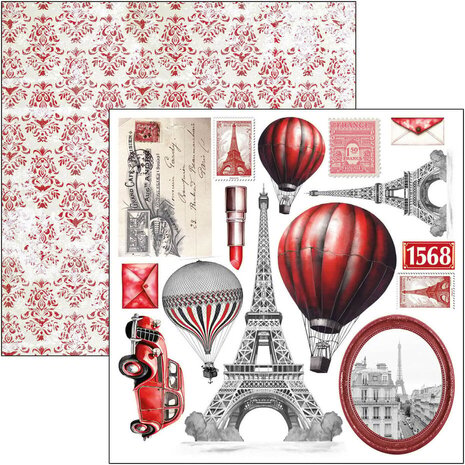 Ciao Bella Papercrafting Paris Je t'aime 6x6 Inch Paper Pad (CBQE081)