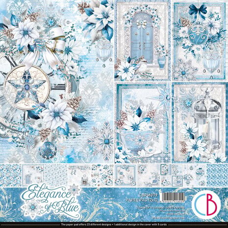 Ciao Bella Papercrafting Elegance of Blue 12x12 Inch Paper Pad (CBPM079)