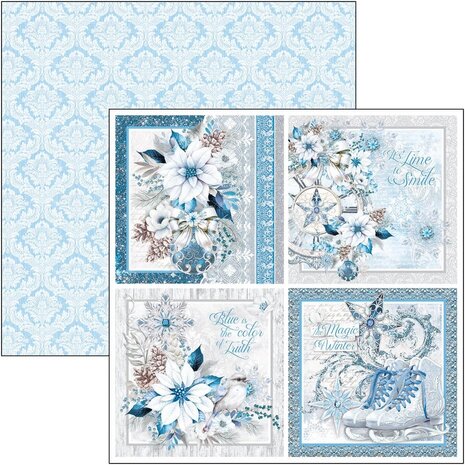 Ciao Bella Papercrafting Elegance of Blue 12x12 Inch Paper Pad (CBPM079)