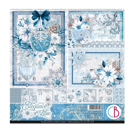 Ciao Bella Papercrafting Elegance of Blue 8x8 Inch Paper Pad (CBH079) Ciao Bella Papercrafting Elegance of Blue 8x8 Inch Paper Pad (CBH079)