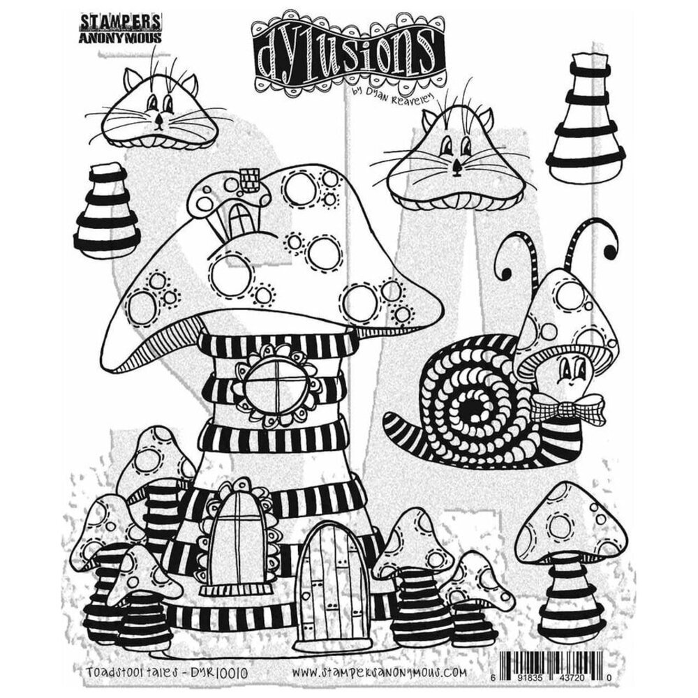 Ranger Dylusions Toadstool Tales Cling Stamps (DYR10010)